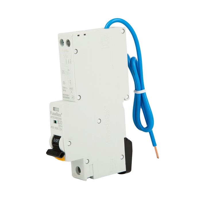 FuseBox AFDD RCBO B Curve Double Pole 20A 30mA Type A