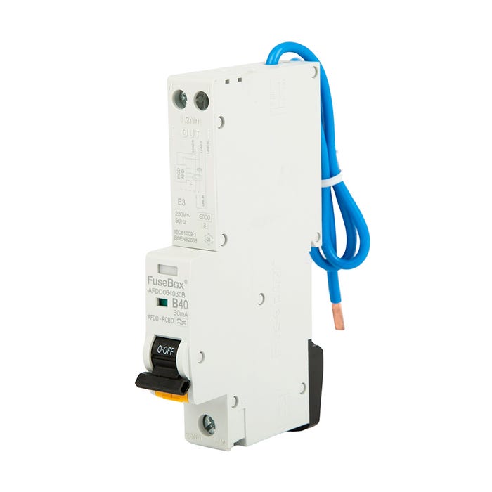 FuseBox Mini AFDD RCBO B Curve Double Pole 40A 30mA Type A