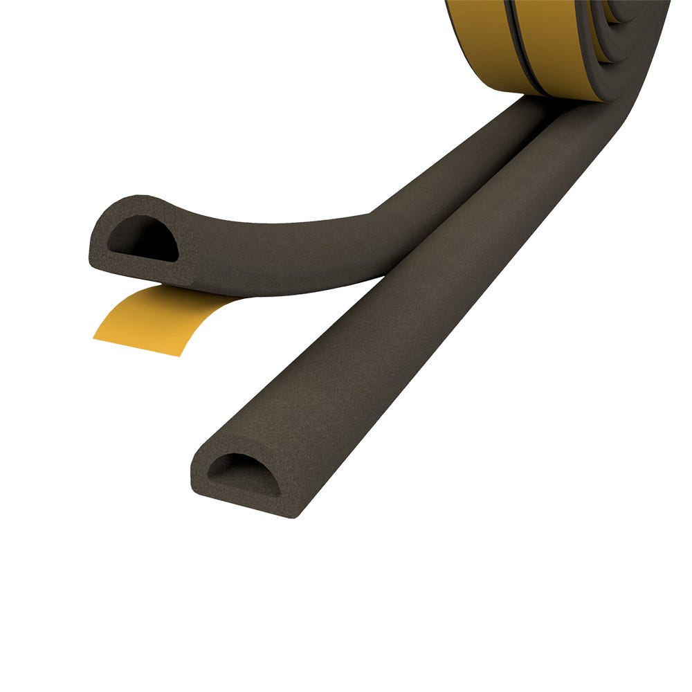 Stormguard EPDM 'D' Profile Draught Strip 5m Brown