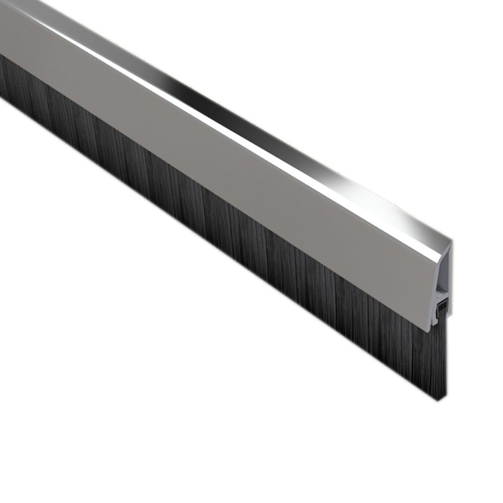 Stormguard Concealed Fix Bottom Door Seal Brush 838mm Chrome 