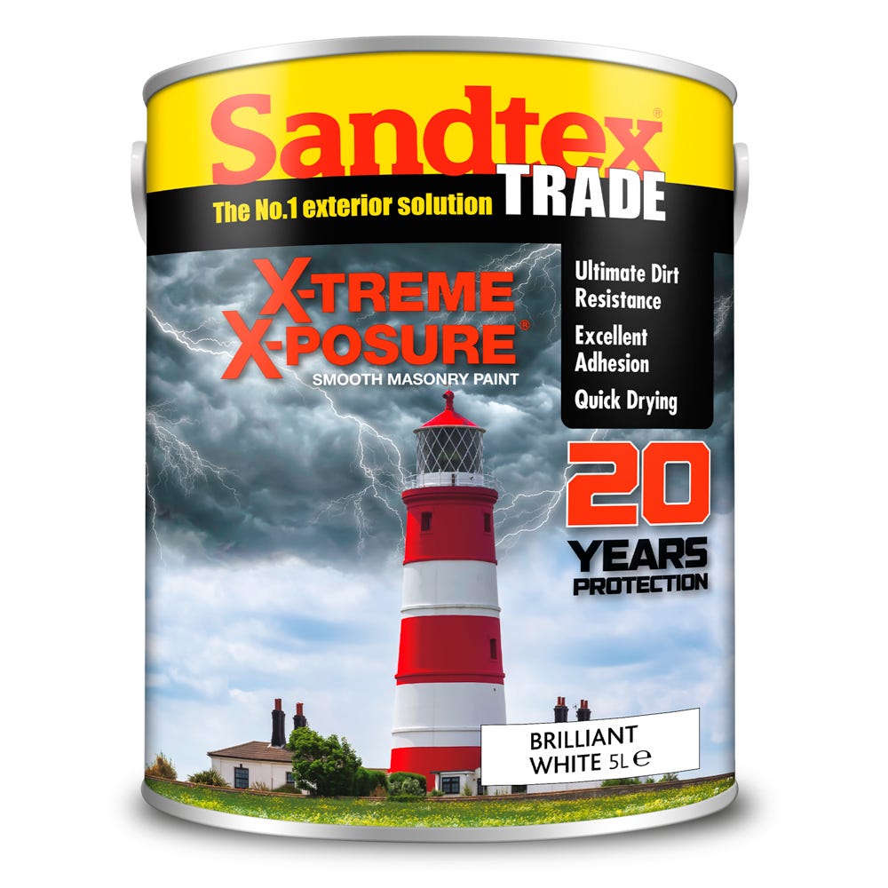 Sandtex X-Treme X-Posure Smooth Masonry Paint Brilliant White 5L