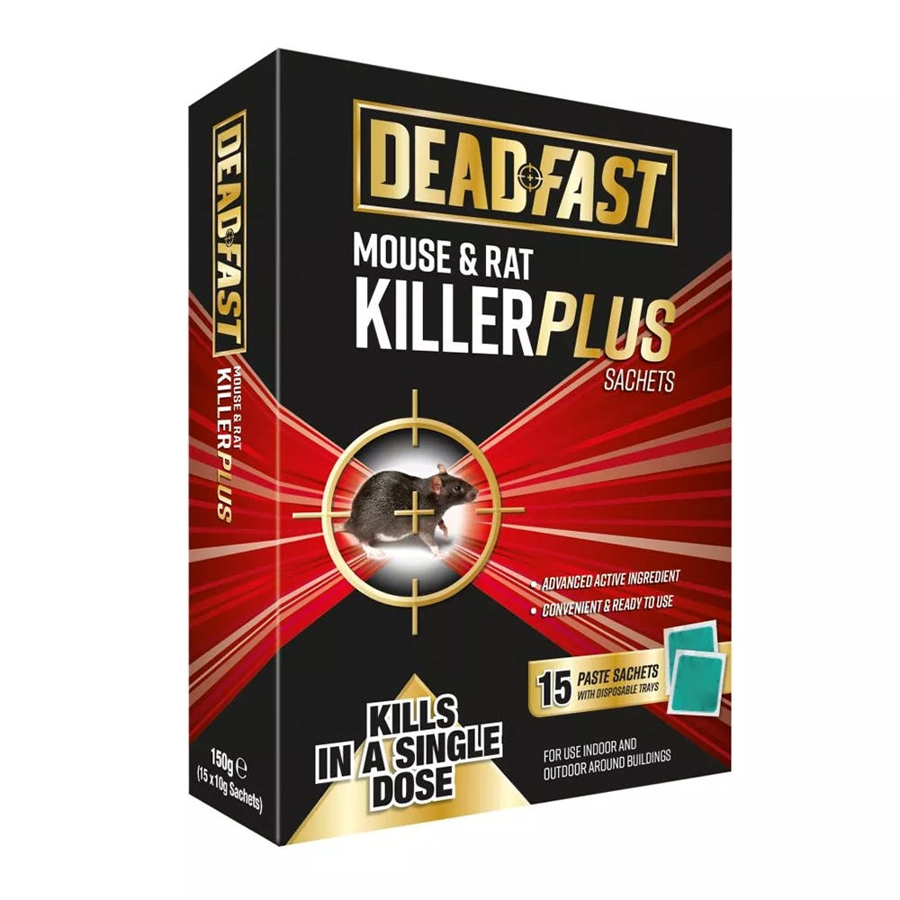 Westland Rodent Control Deadfast Mouse and Rat Killer 150g Plus 15 Sachets
