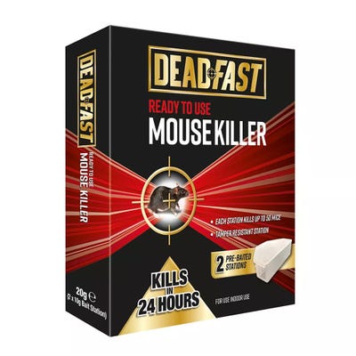 Westland Deadfast Ready To Use Mouse Killer Bait Station 2 x 10g Pack of 2