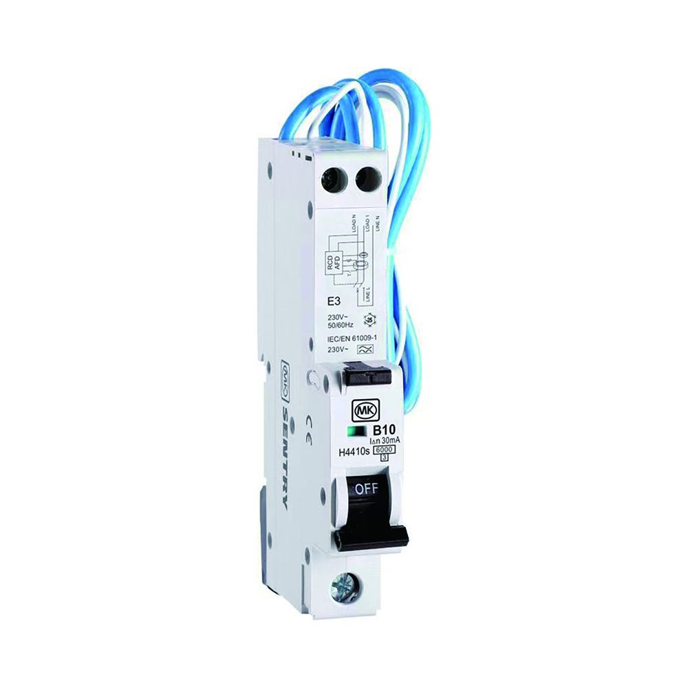 MK Sentry AFDD RCBO B Curve Single Pole & Neutral 10A 30mA Type A