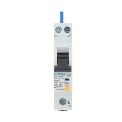 BG Compact RCBO B Curve Single Pole 6A Type A CUCRB6A