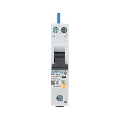 BG Compact RCBO B Curve Single Pole 10A Type A CUCRB10A