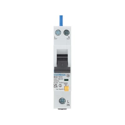 BG Compact RCBO B Curve Single Pole 32A Type A CUCRB32A