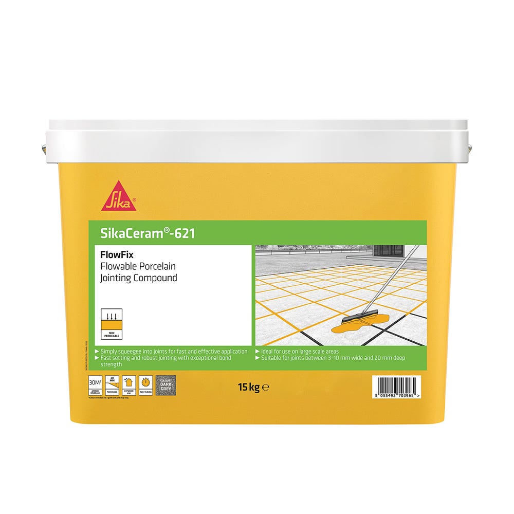 SikaCeram-621 FlowFix Jointing Compound Dark Grey 15kg