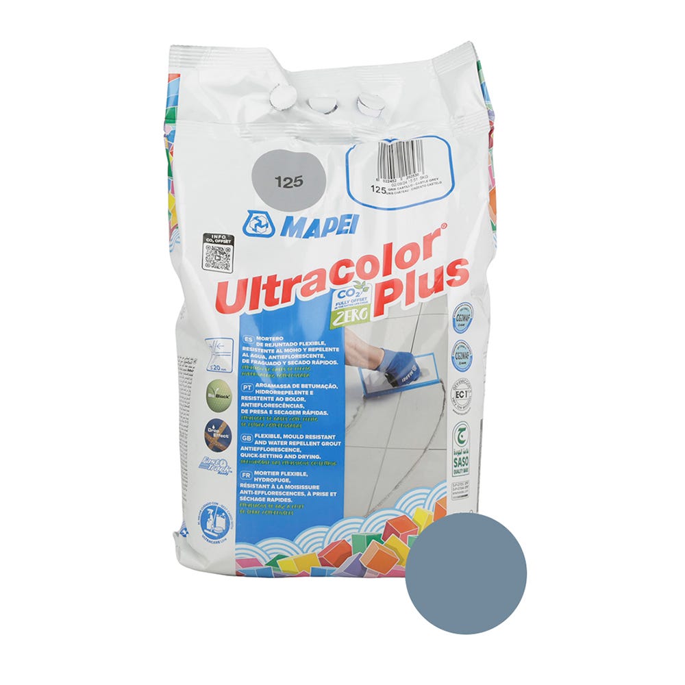 Mapei Ultracolor Plus Castle Grey (125) Fast Set Tile Grout 5kg