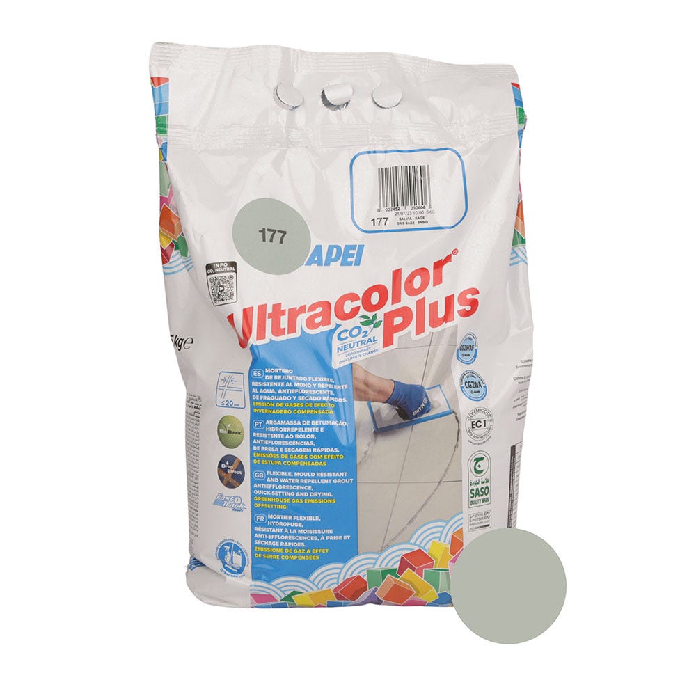 Mapei Ultracolor Plus Sage (177) Fast Set Tile Grout 5kg