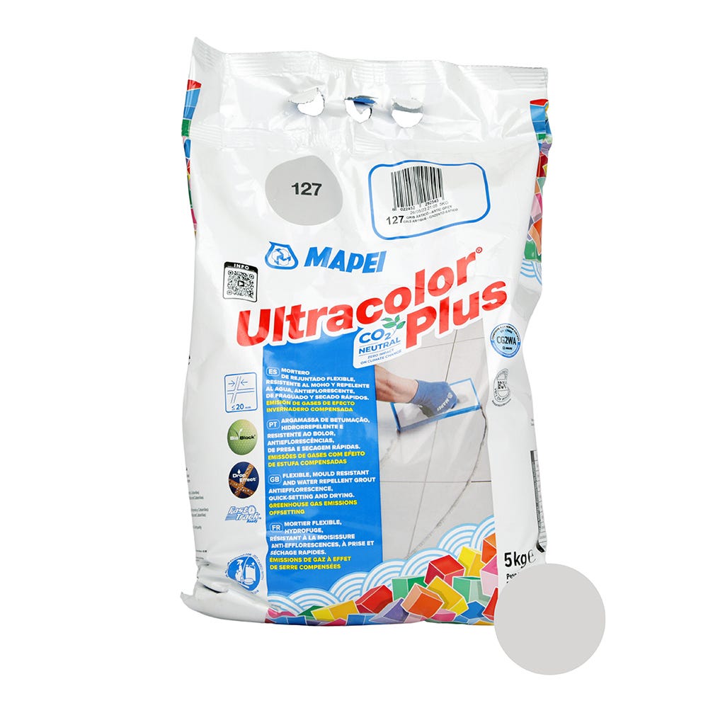 Mapei Ultracolor Plus Artic Grey (127) Fast Set Tile Grout 5kg