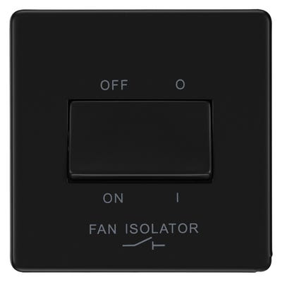 BG 10A 10AX 3 Pole Fan Isolator Switch Matt Black FFB15