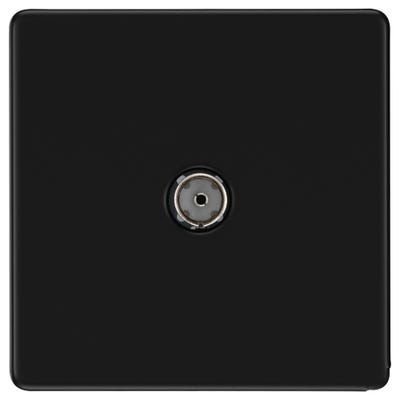 BG Screwless 1 Gang Coaxial TV Socket Matt Black FFB60