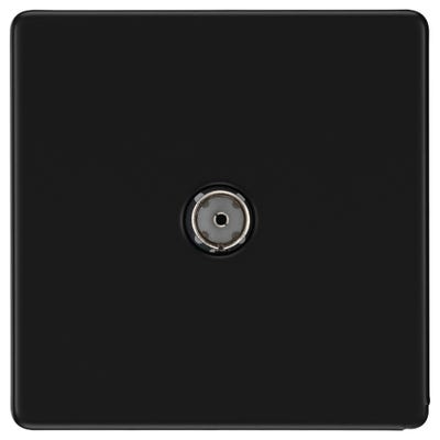 BG Nexus Screwless 1 Gang Coaxial TV Socket Matt Black FFB60