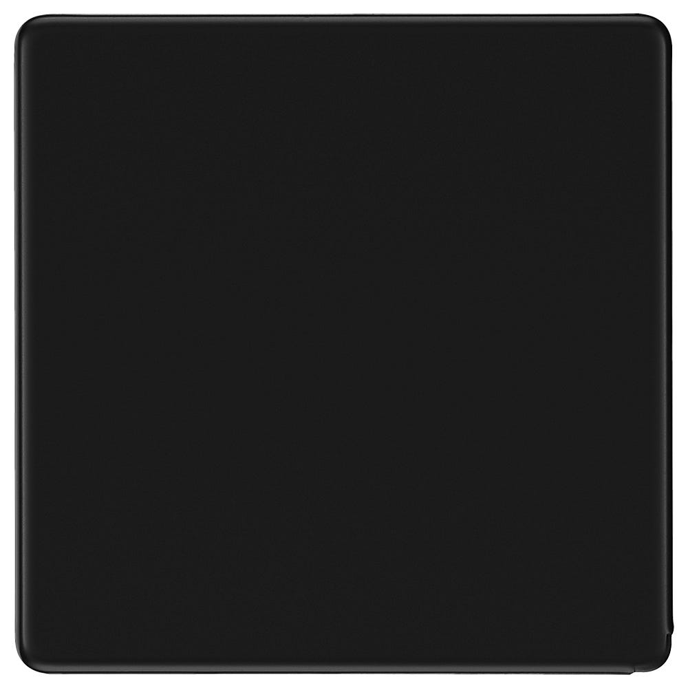 BG Screwless 1 Gang Blanking Plate Matt Black FFB94