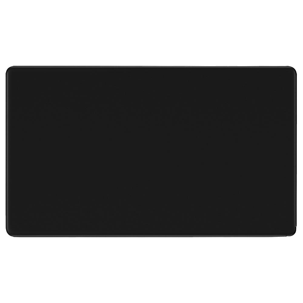 BG Screwless 2 Gang Blanking Plate Matt Black FFB95