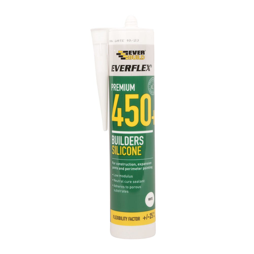 Everbuild Everflex 450+ Premium Builders Silicone Sealant 300ml