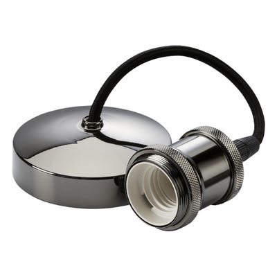 Knightsbridge Pendant Set 6'' E27 Black Nickel 8271BN