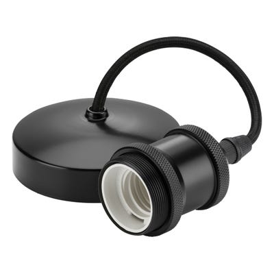 Knightsbridge Pendant Set 6'' E27 Matt Black 8271MB