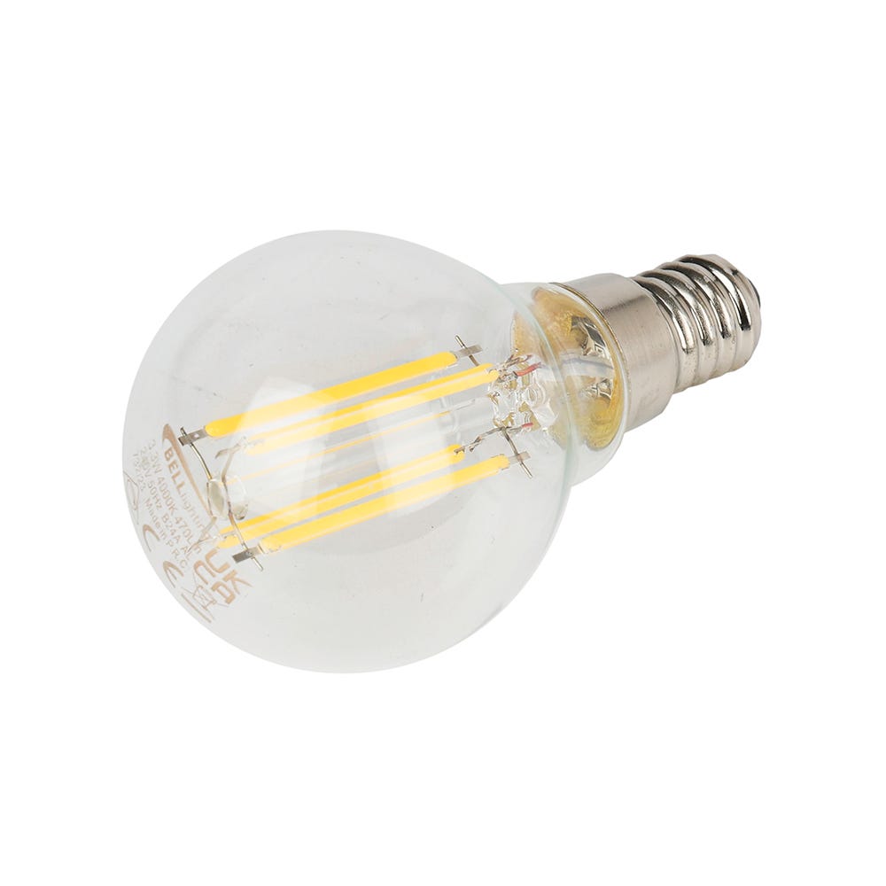 Bell Lighting 3.3W LED Filament Lamp Round Cool White Dimmable SES