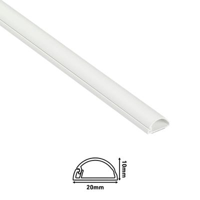 D-Line Micro+ Trunking 20 x 10mm 1/2 Round Self Adhesive 2m White