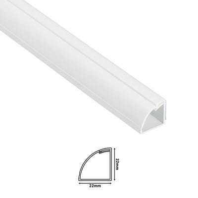 D-Line Trunking 22 x 22mm 1/4 Round Self Adhesive 2m White