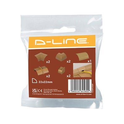 D-Line 1/4 Trunking Accessory Pack For 22 x 22mm Stainable Wood