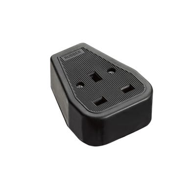 GreenBrook 13A 1 Gang Rubber Trailing Socket Black