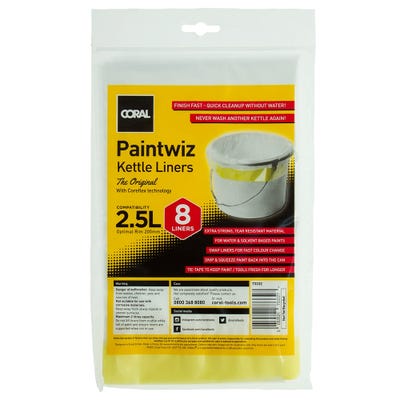 Coral Paintwiz 2.5L Paint Kettle Liners Pack of 8