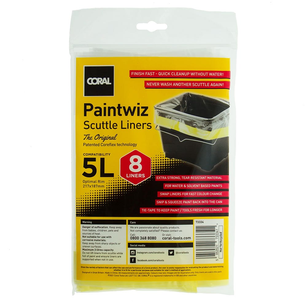 Coral Paintwiz 5L Paint Scuttle Liners Pack of 8