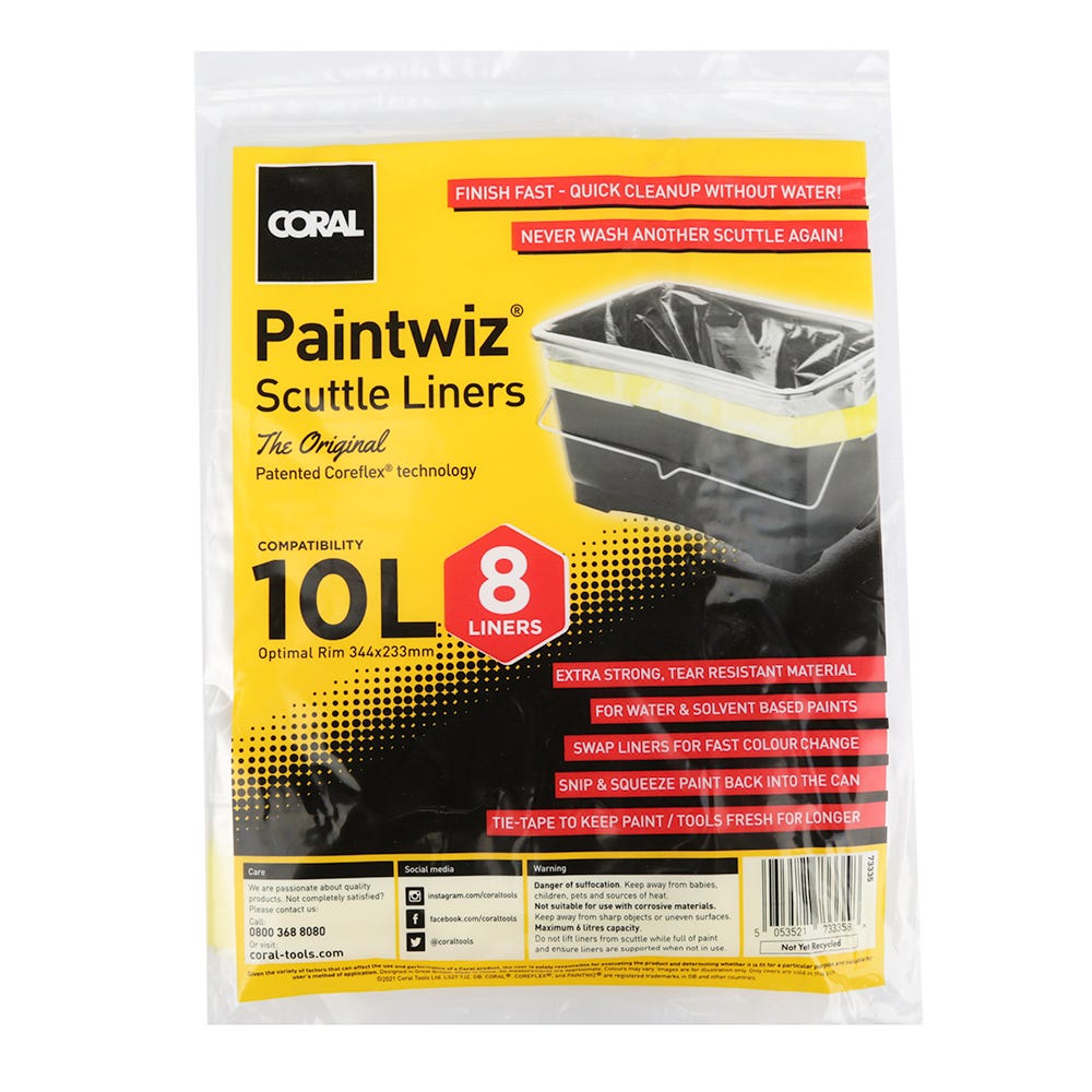 Coral Paintwiz 10L Paint Scuttle Liners Pack of 8