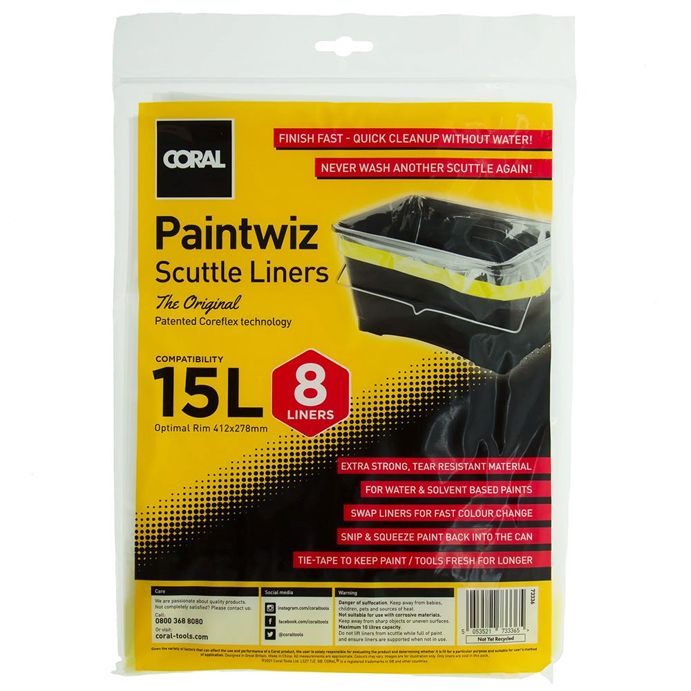 Coral Paintwiz 15L Paint Scuttle Liners Pack of 8