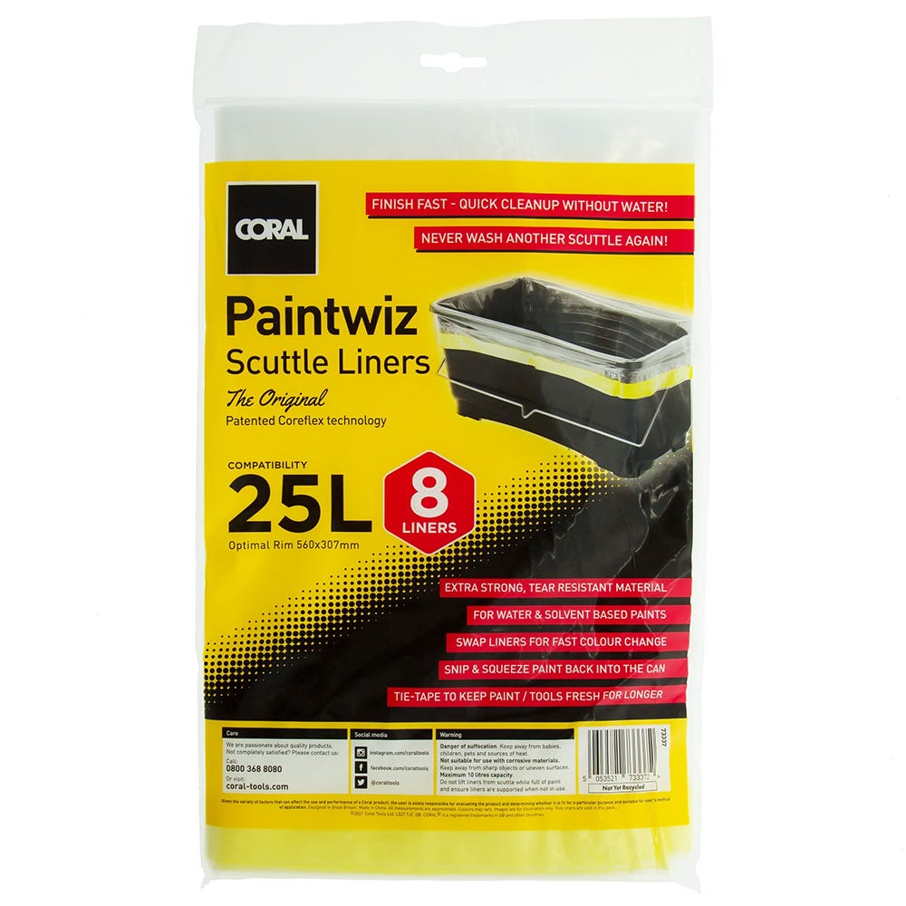 Coral Paintwiz 25L Paint Scuttle Liners Pack of 8