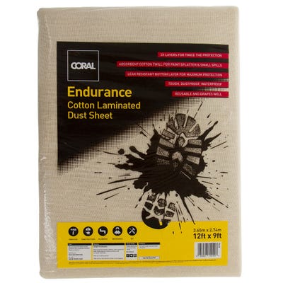 Coral Endurance Cotton Laminated Dust Sheet 3.65m x 2.74m