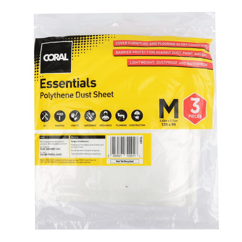 Coral Essential Poly Dust Sheet 3.65m x 2.74m