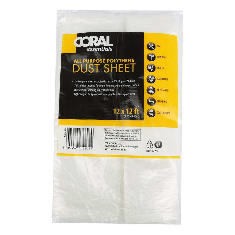 Coral Essential Poly Dust Sheet 3.65m x 3.65m