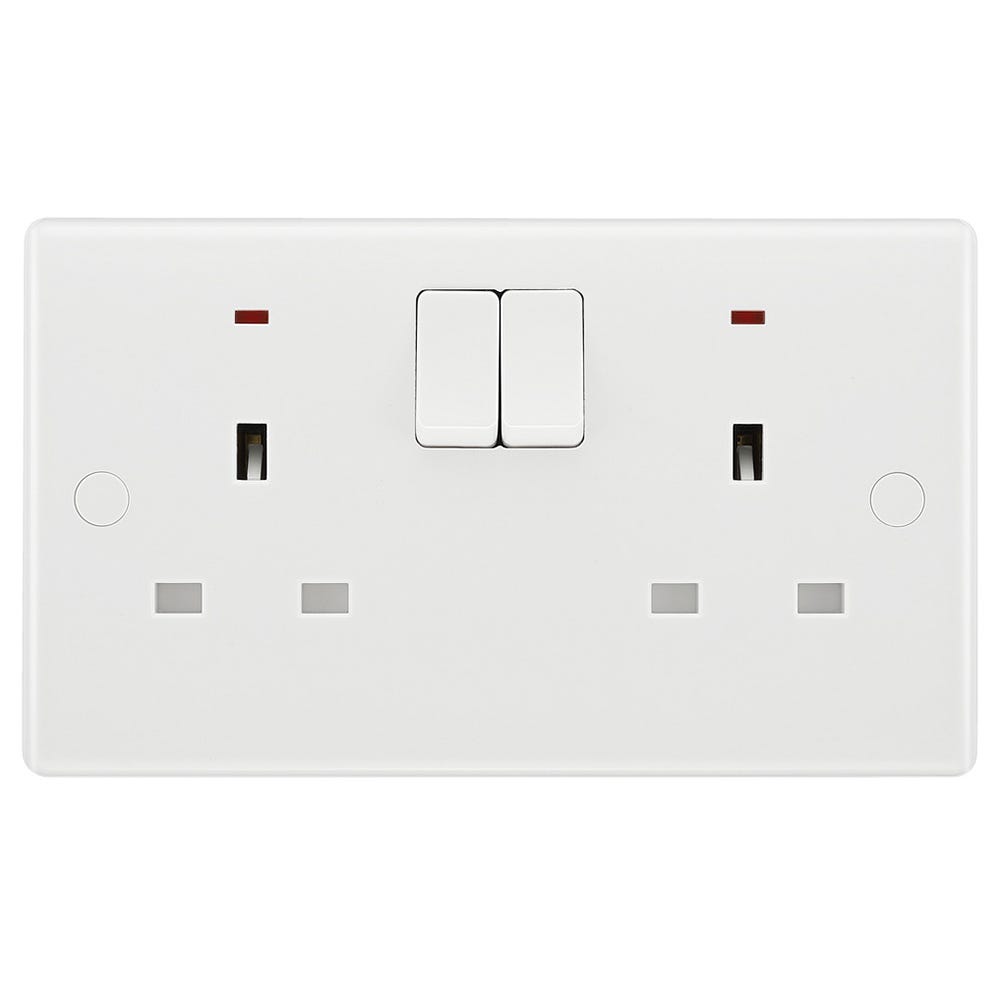 BG 13A 2 Gang Double Pole Switched Neon Socket 826DP