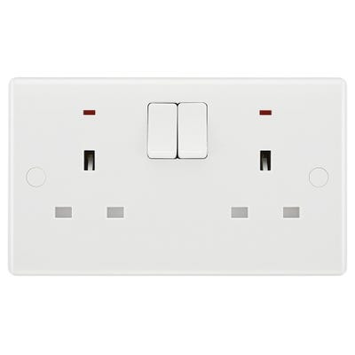 BG 13A 2 Gang Double Pole Switched Neon Socket 826DP
