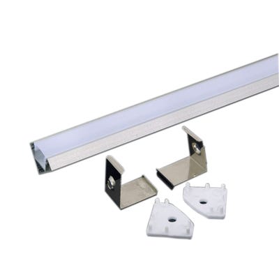 V-Tac LED Strip Aluminum Corner Mounting Kit with Diffuser 2000mm VT-8114