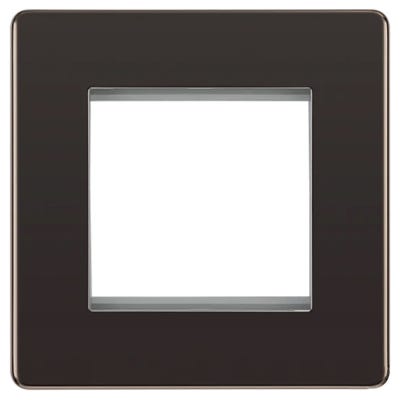 BG Screwless 2 Module Euro Front Plate Black Nickel FBNEMS2