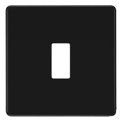 BG Grid Screwless 1 Gang Modular Front Plate Matt Black RFFB1