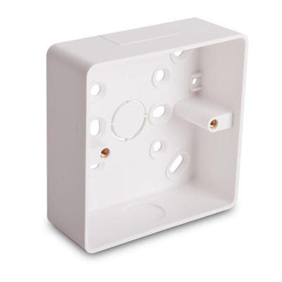 Univolt 1 Gang 44mm Surface Pattress Moulded Box White