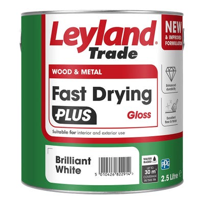 Leyland Trade Fast Drying Plus Gloss Paint Brilliant White 2.5L