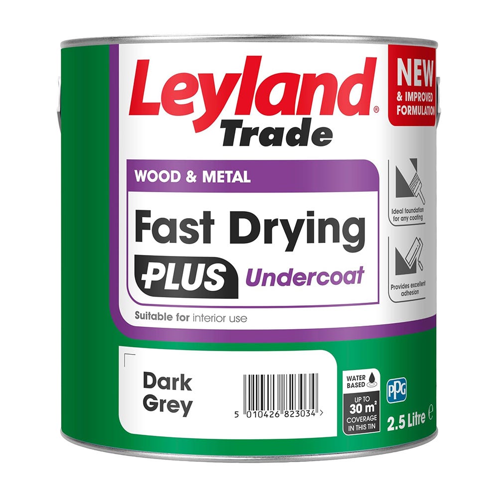 Leyland Trade Fast Drying Plus Undercoat Dark Grey 2.5L