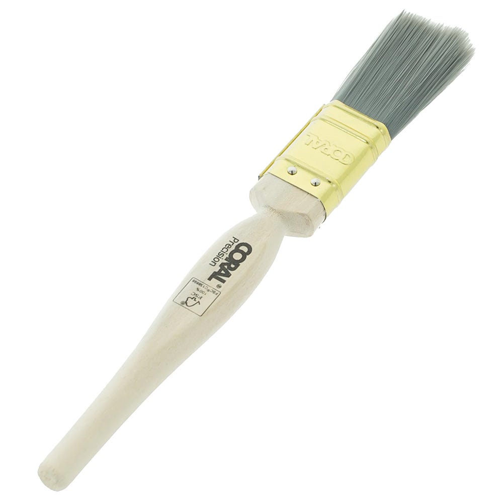 Coral Precision 1'' Paint Brush with Platinum Easy Clean Filaments