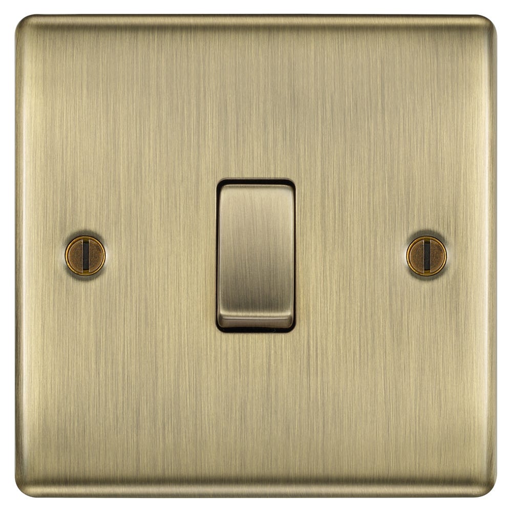 BG 20A 1 Gang 2 Way Light Switch Antique Brass NAB12-01
