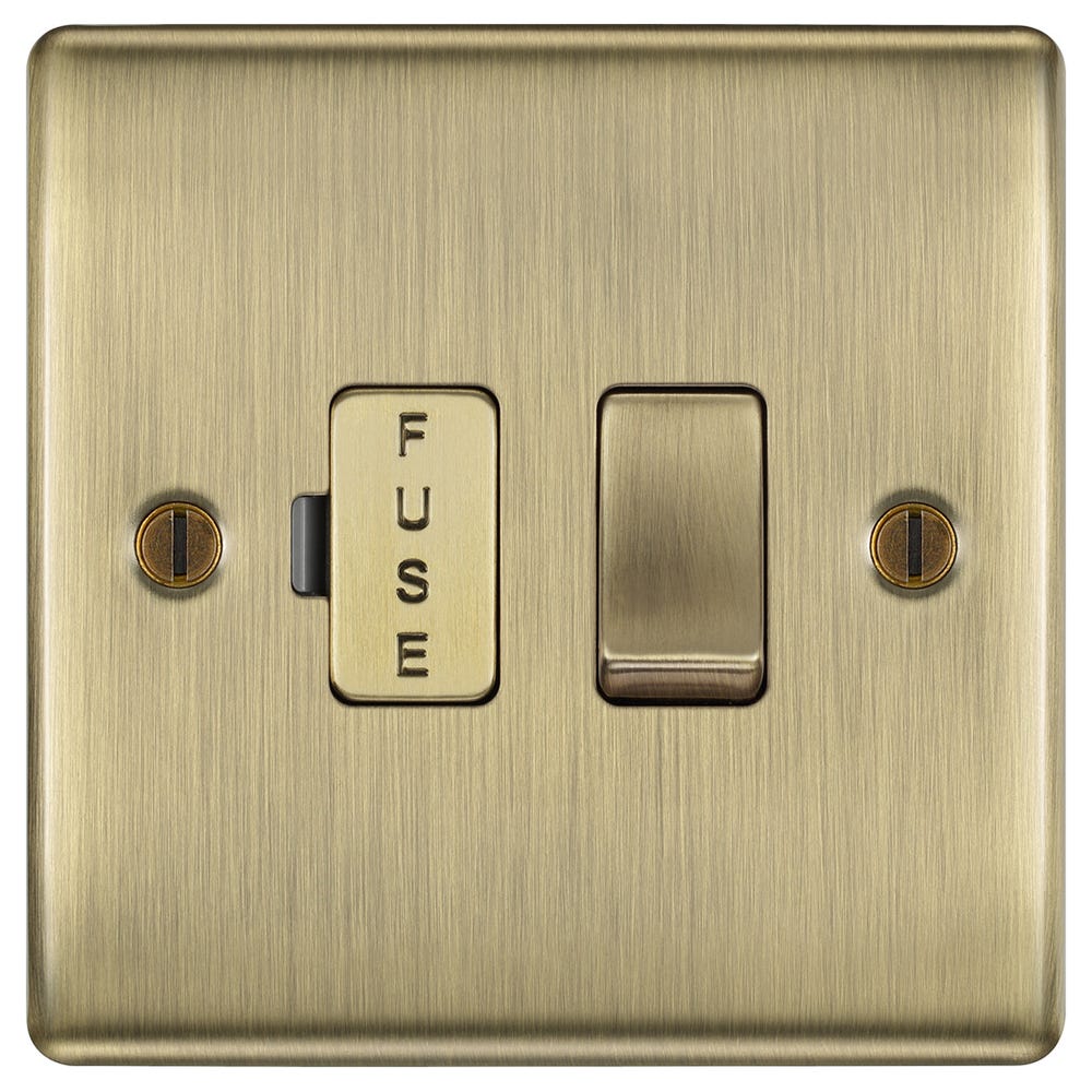 BG 13A Switched Fused Connection Unit Antique Brass NAB50-01
