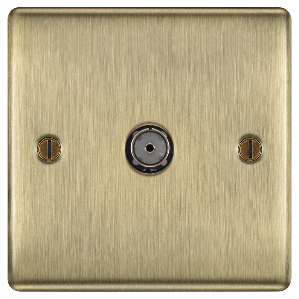 BG 1 Gang Coaxial TV Socket Antique Brass NAB60-01