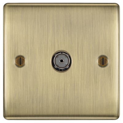 BG 1 Gang Coaxial TV Socket Antique Brass NAB60-01