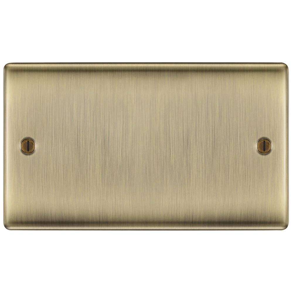 BG 2 Gang Blanking Plate Antique Brass NAB95-01